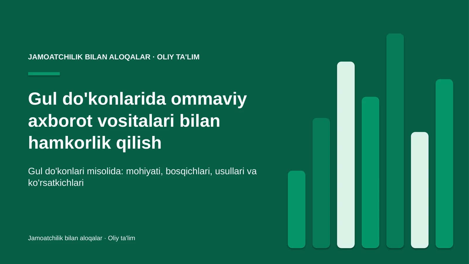Gul do'konlarida ommaviy axborot vositalari bilan hamkorlik qilish