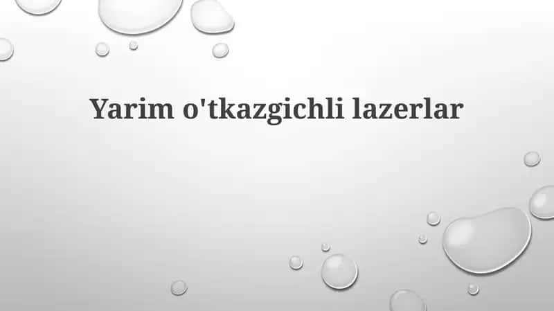 Yarimo'tkazgichli lazerlar