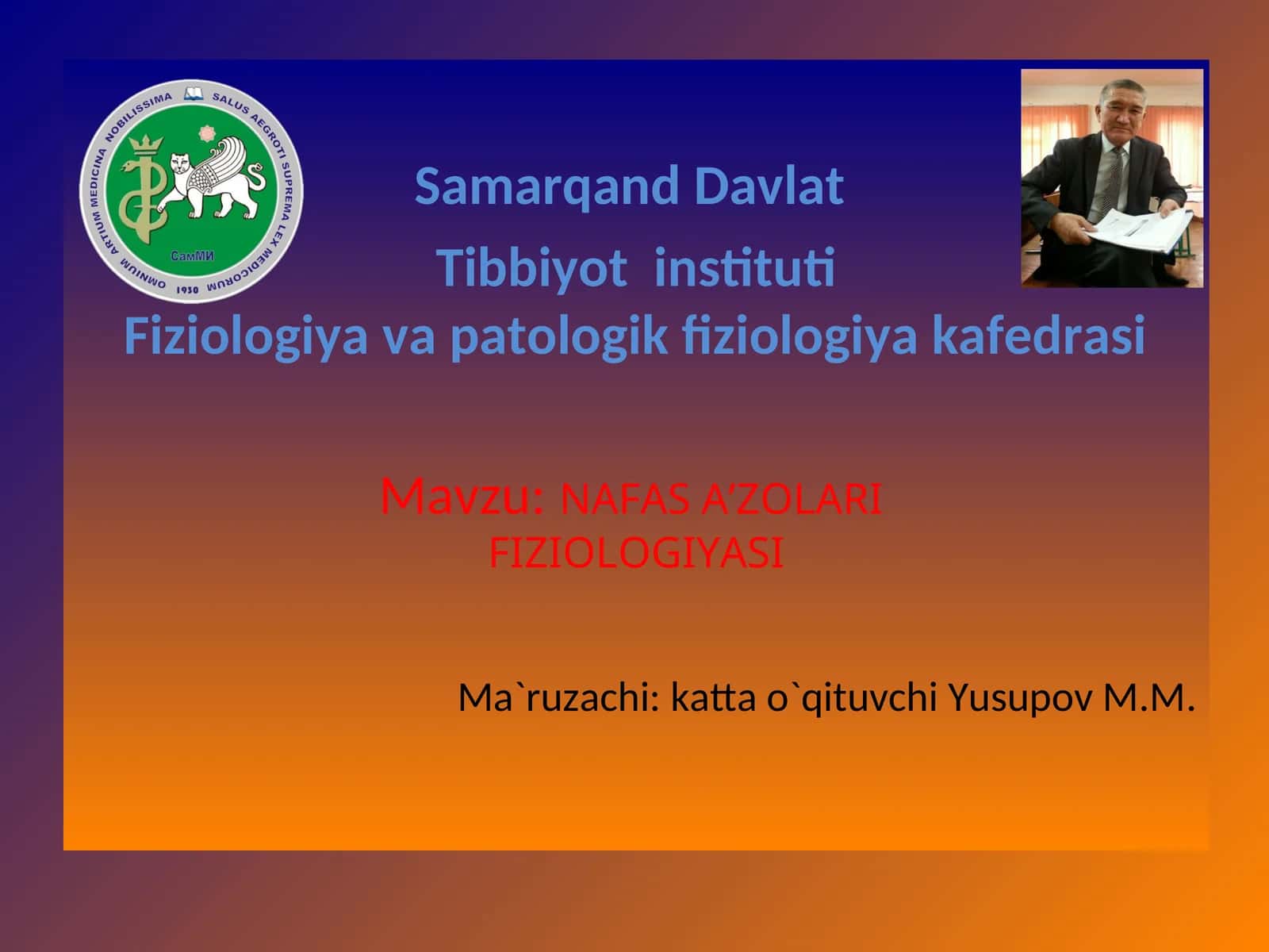 NAFAS A’ZOLARIFIZIOLOGIYASI
