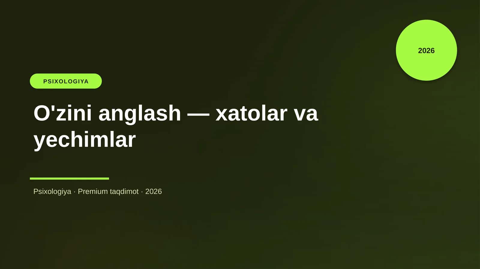 O'zini anglash — xatolar va yechimlar