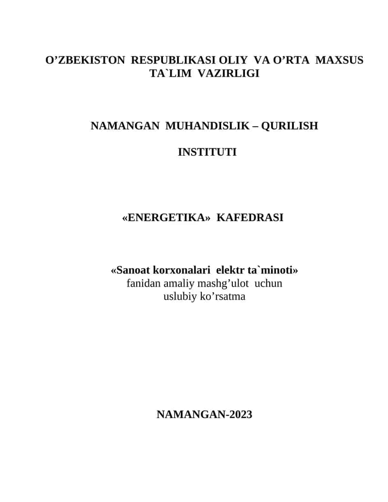 AMALIY MASHG’ULOT UCHUN BЕRILGANLAR ILОVA