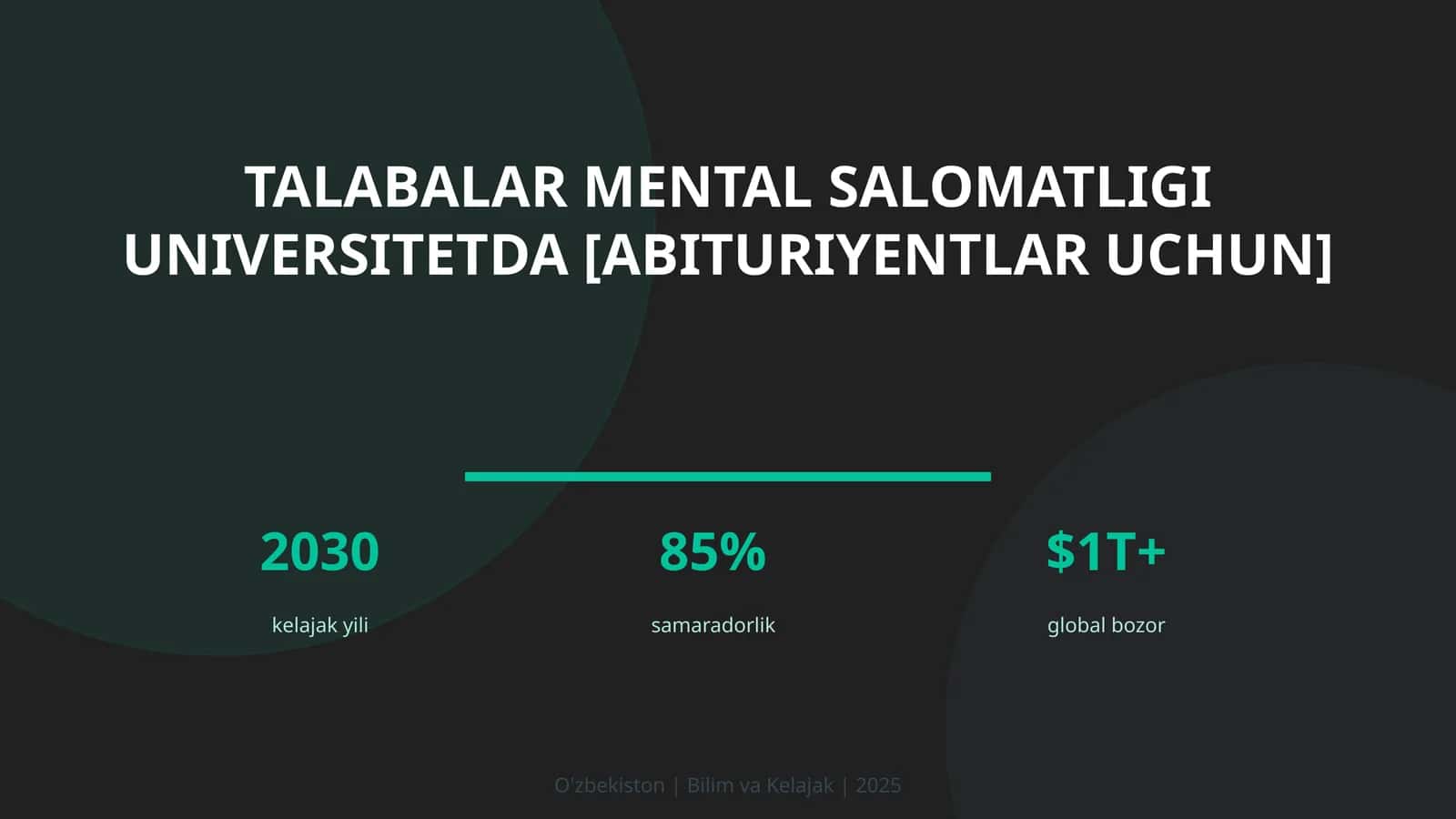 Talabalar mental salomatligi universitetda [abituriyentlar uchun]