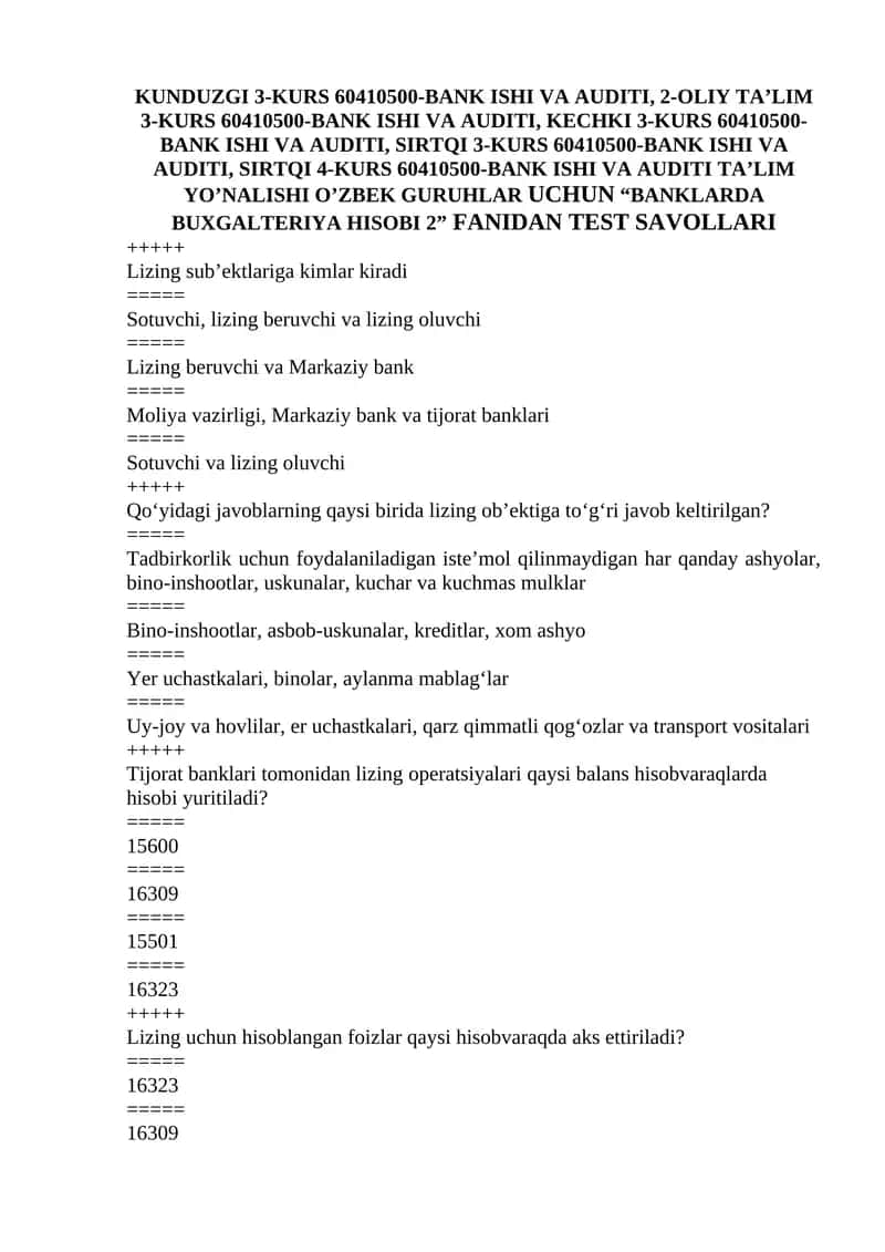 BANK ISHI VA AUDITI