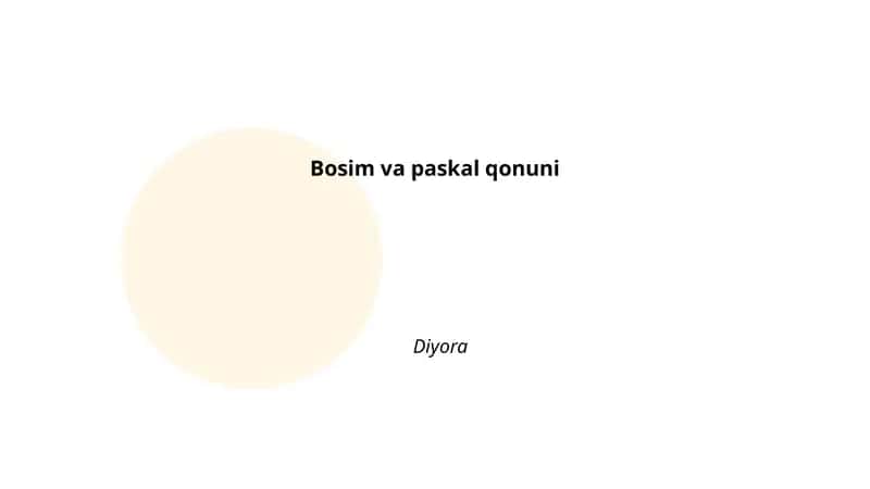 Bosim va Paskal qonuni