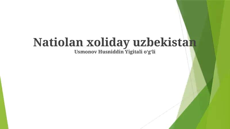 Modern Uzbekistan: National Identity and Unity