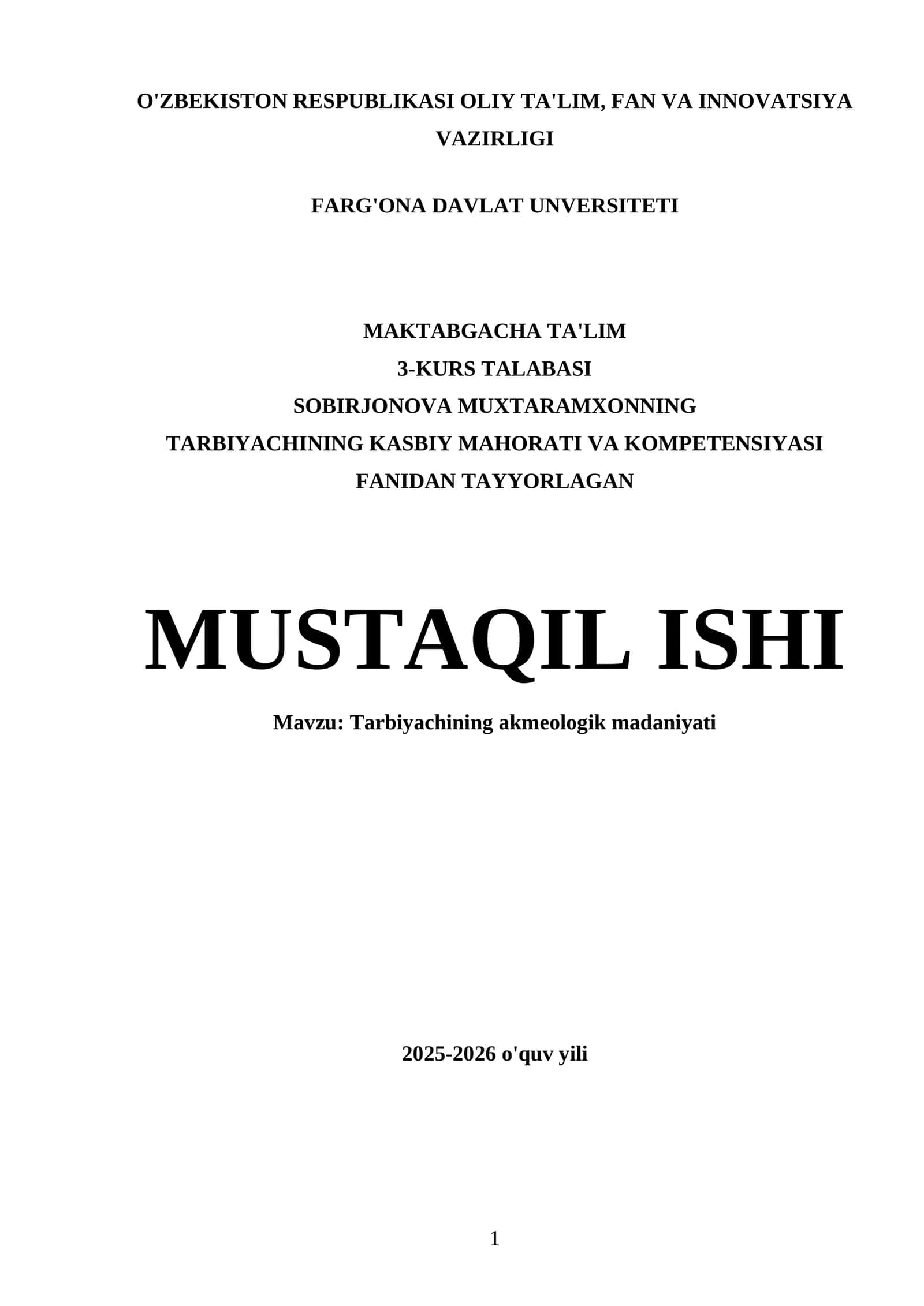 Tarbiyachining akmeologik madaniyati
