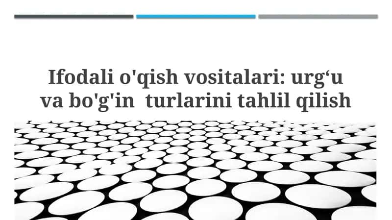 Urg'u va bo'g'in turlari