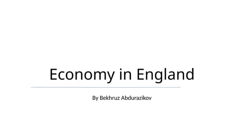 Economy in England