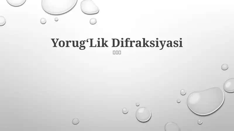 YorugʻLik Difraksiyasi