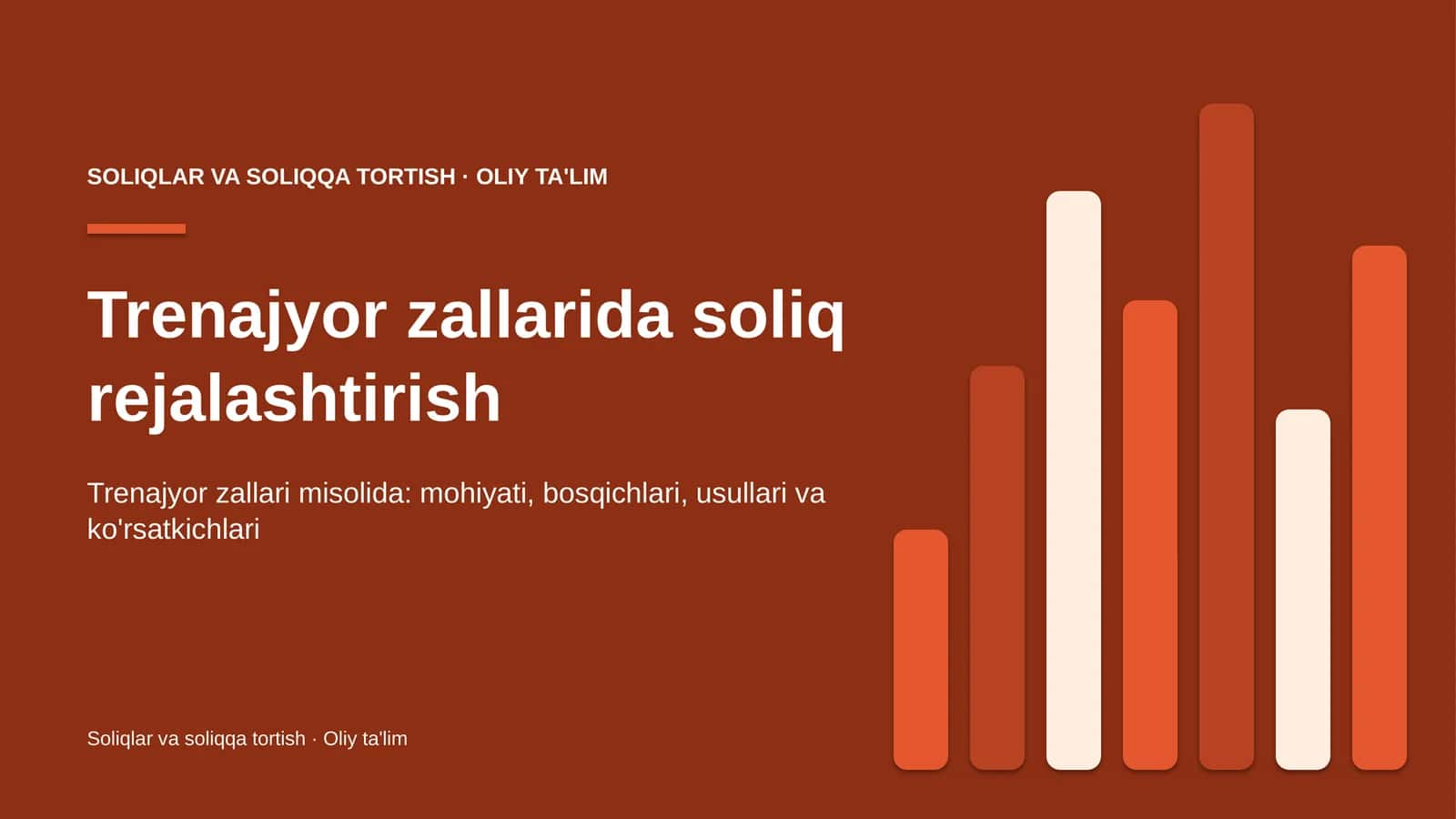 Trenajyor zallarida soliq rejalashtirish