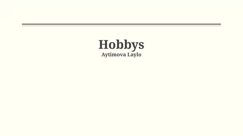 Hobbys