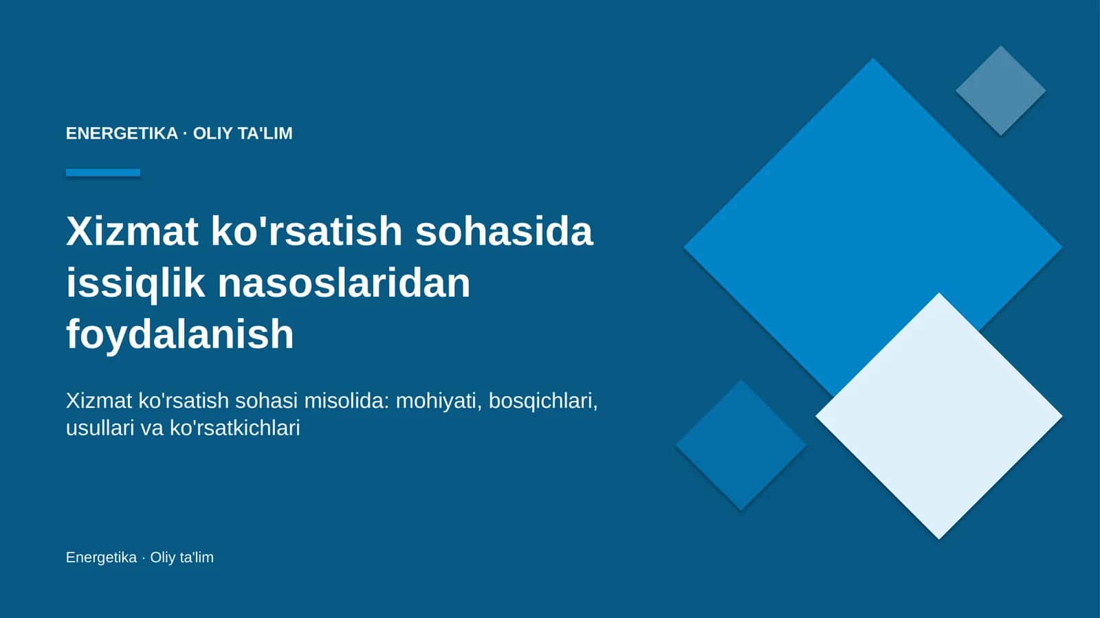 xizmat ko'rsatish sohasida issiqlik nasoslaridan foydalanish 2945