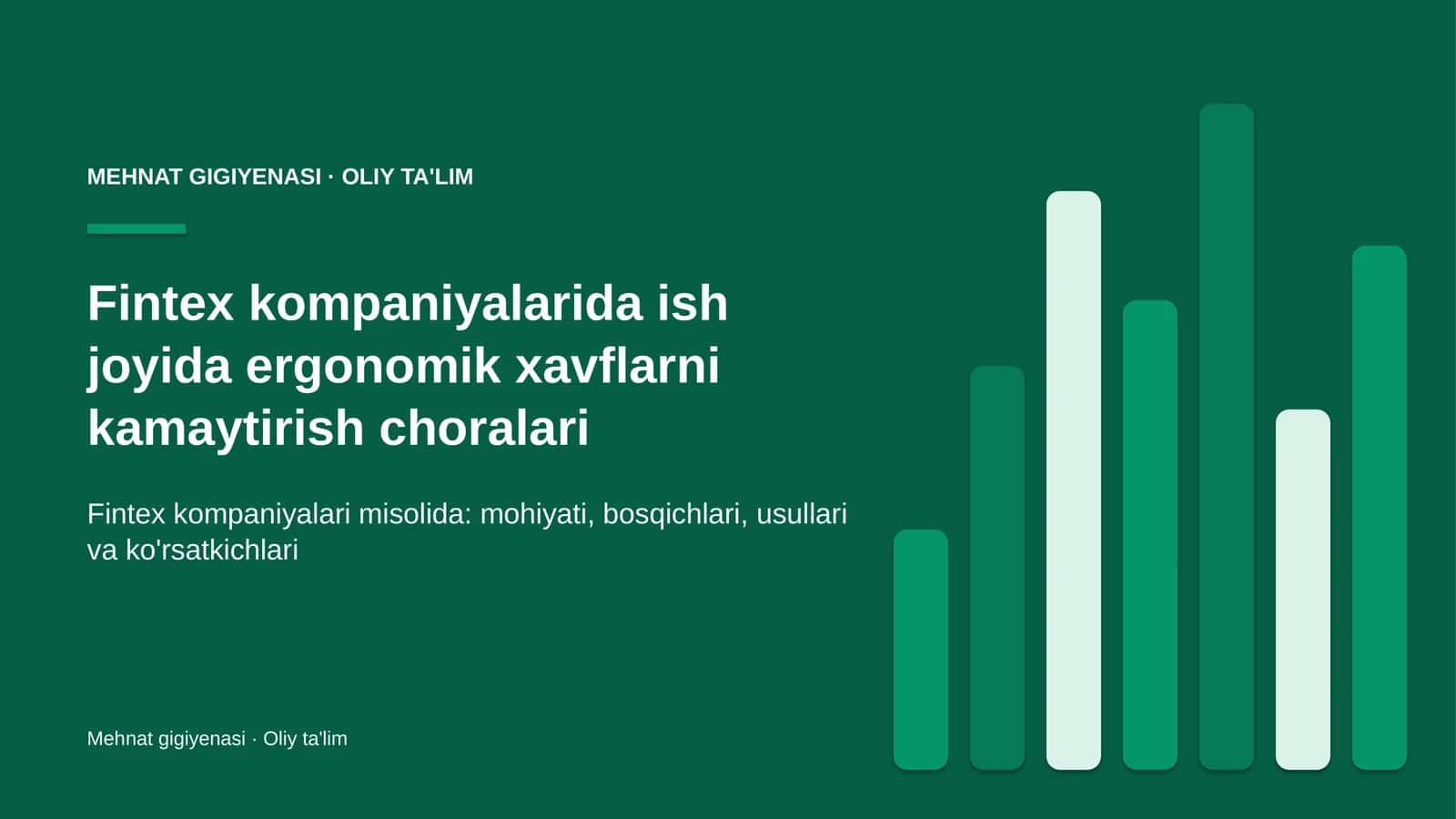 Fintex kompaniyalarida ish joyida ergonomik xavflarni kamaytirish choralari