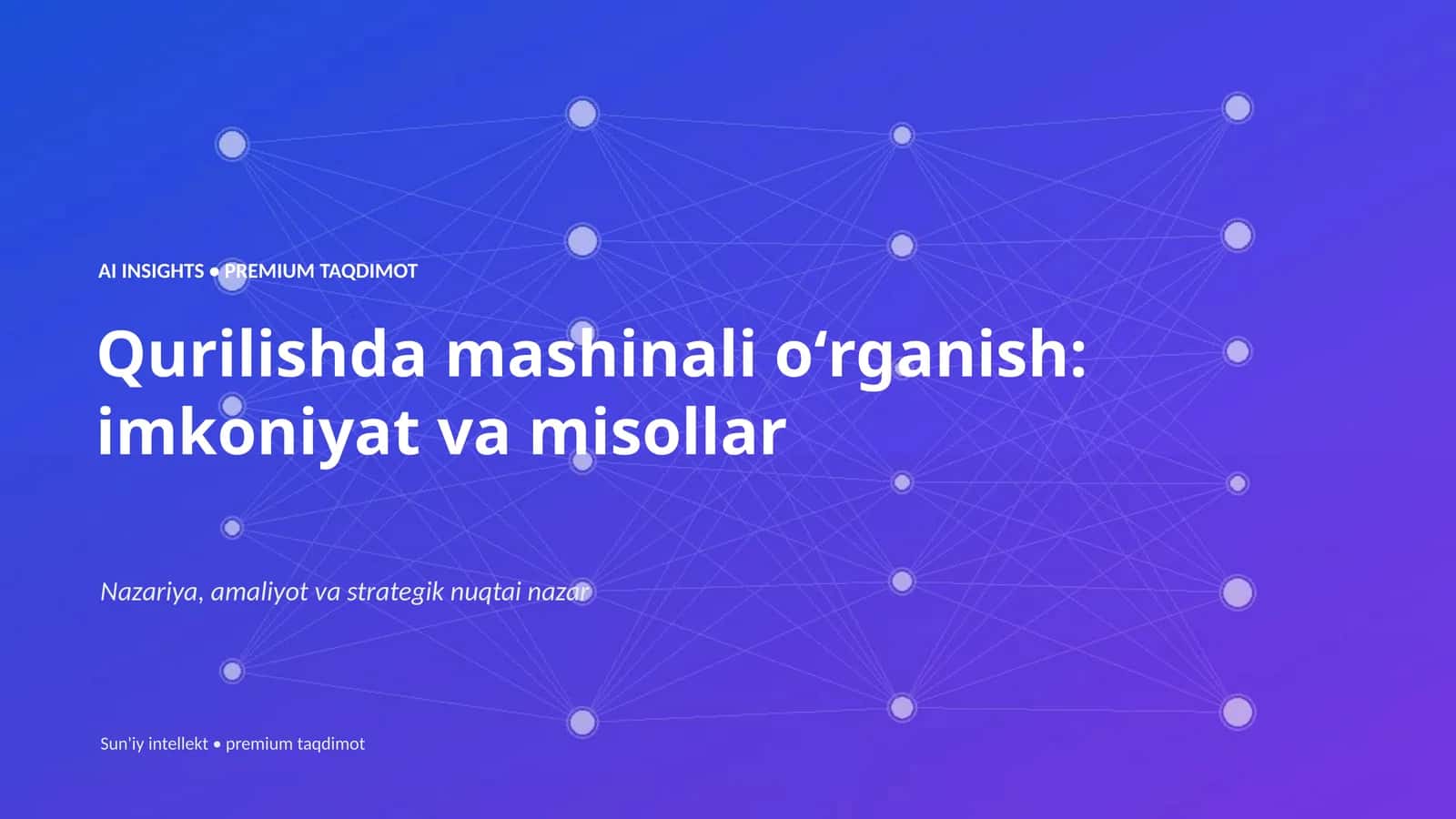 Mashinali oʻrganish: imkoniyat va misollar