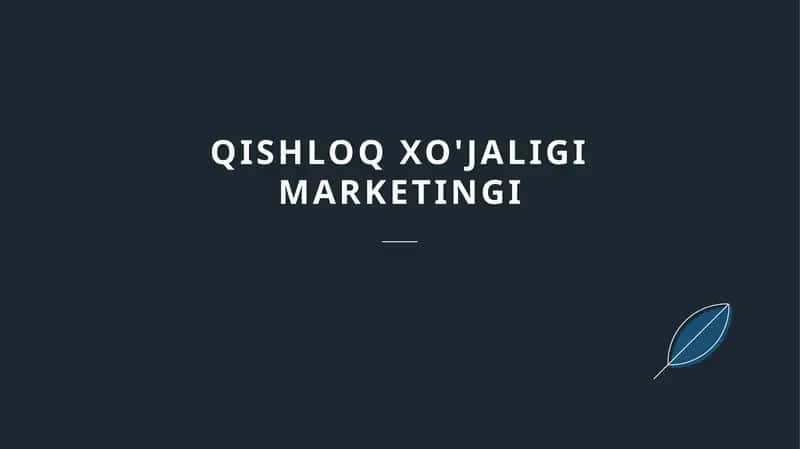Qishloq xo'jaligi marketingi