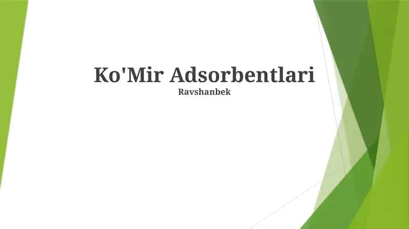 Ko'Mir Adsorbentlari