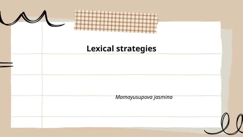Lexical strategies
