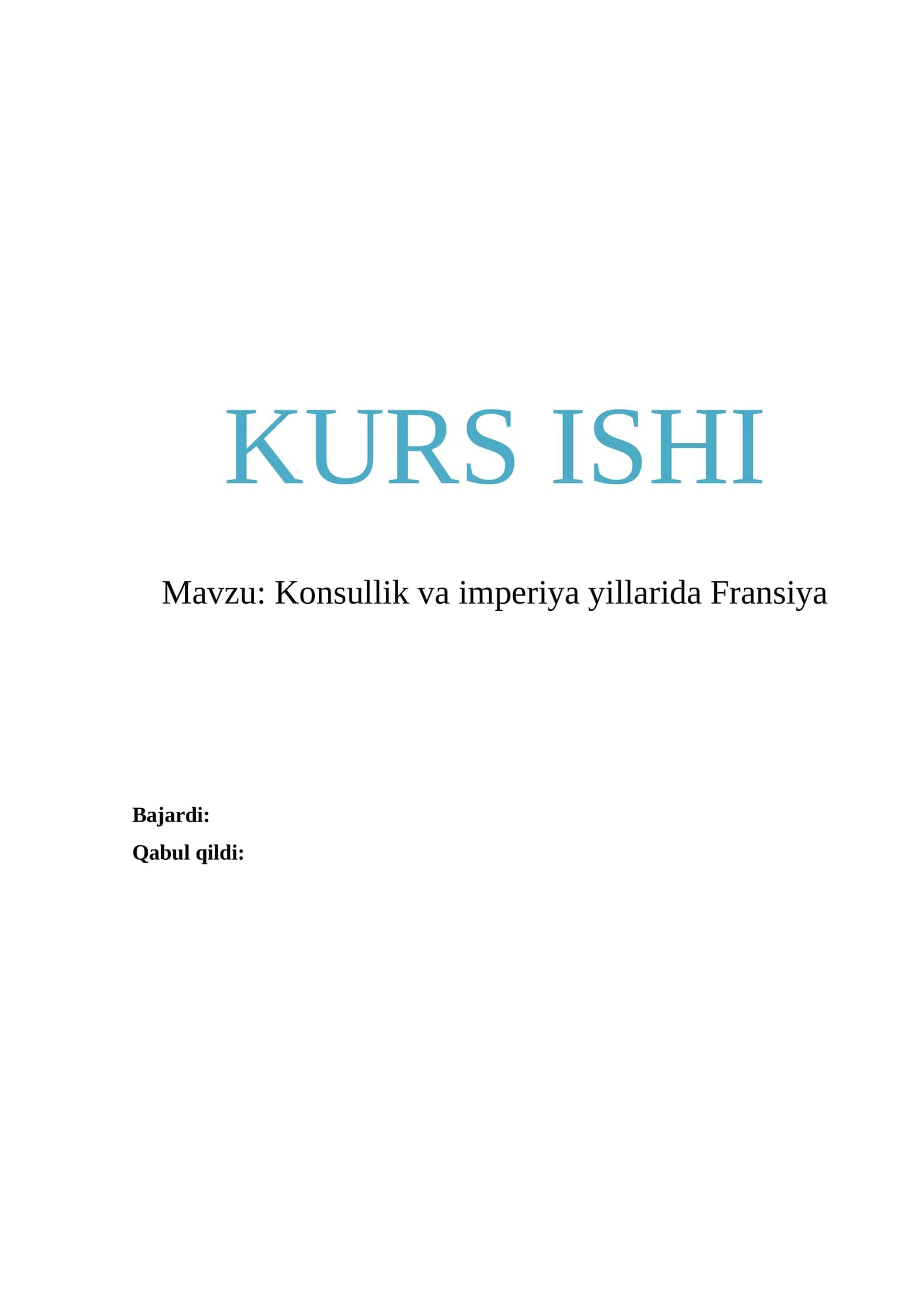 Konsullik va imperiya yillarida Fransiya
