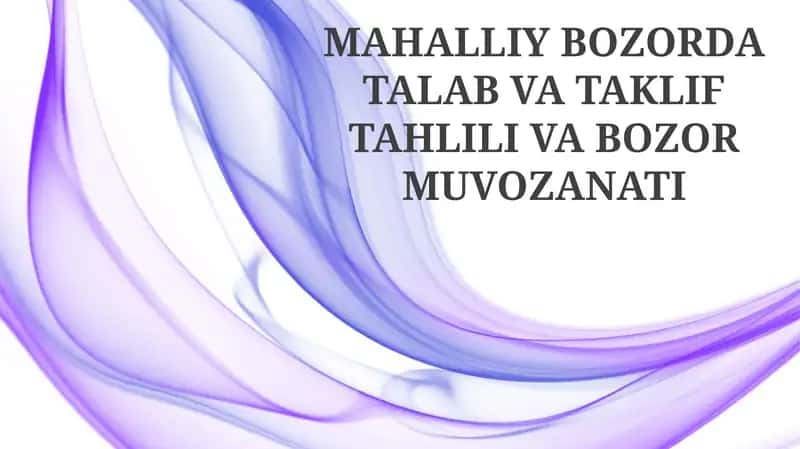 Talab va taklif tahlili