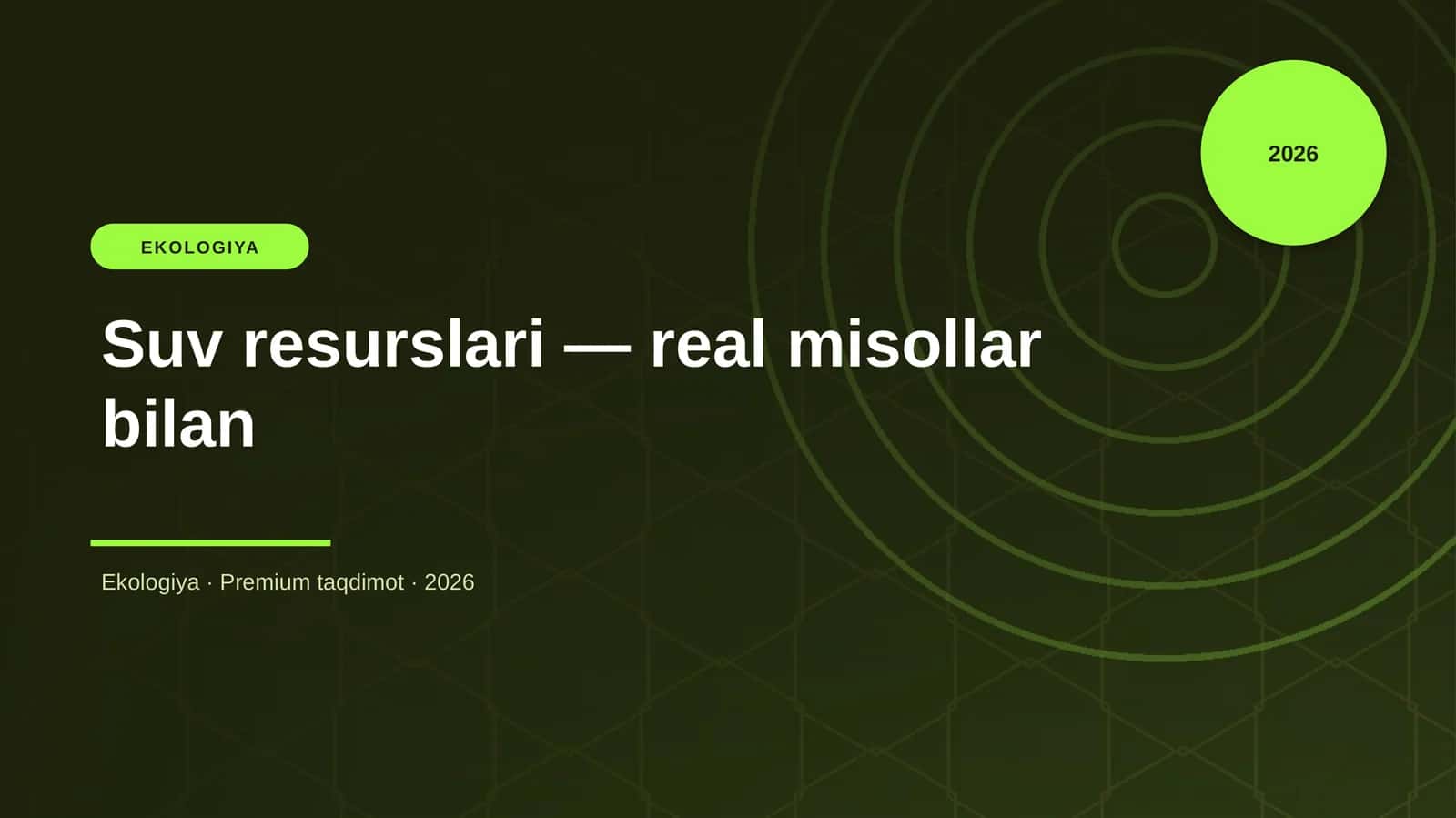 Suv resurslari — real misollar bilan