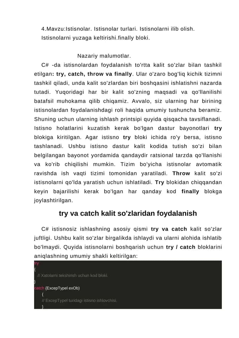 Istisnolar