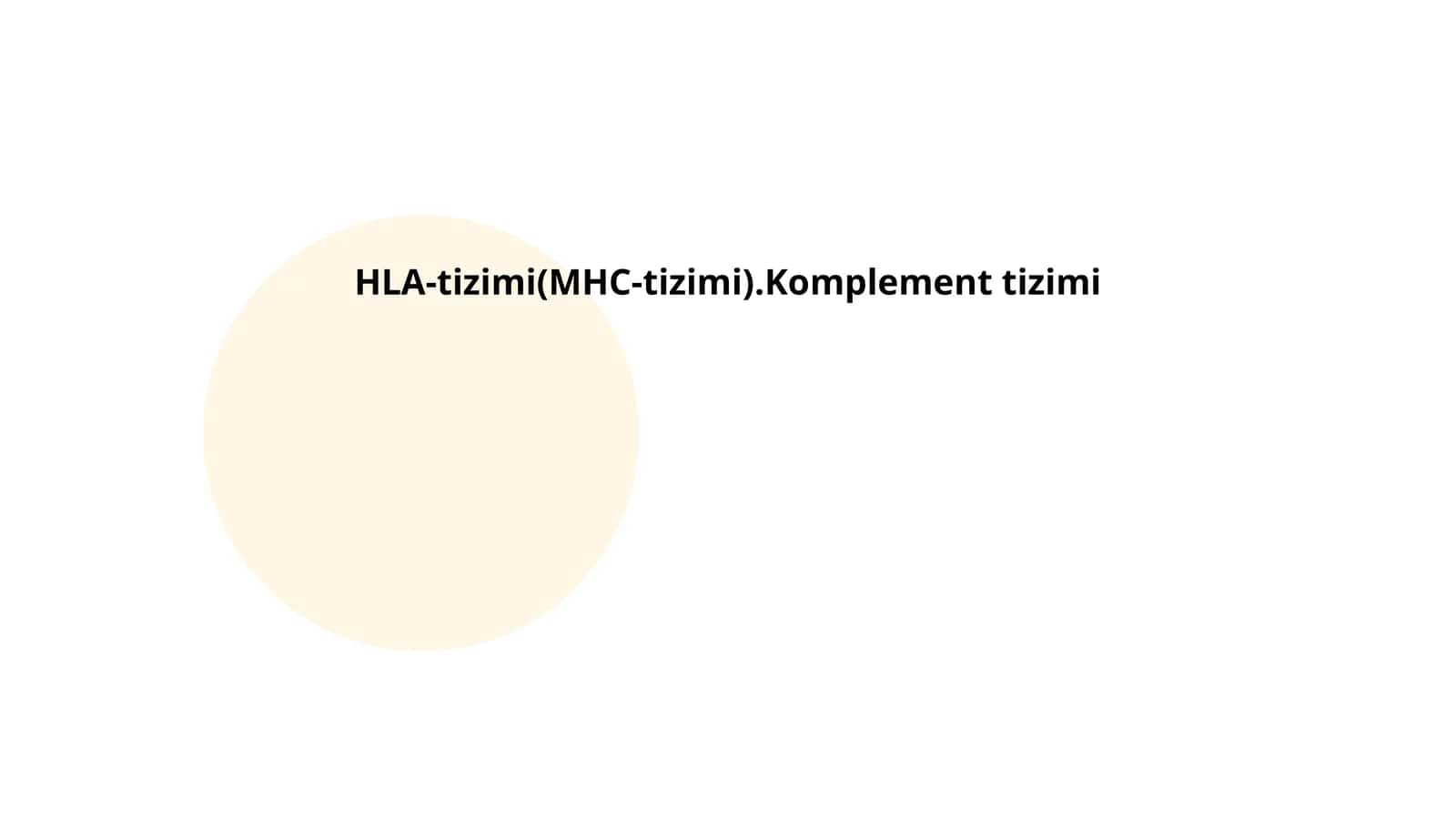 HLA-tizimi(MHC-tizimi).Komplement tizimi