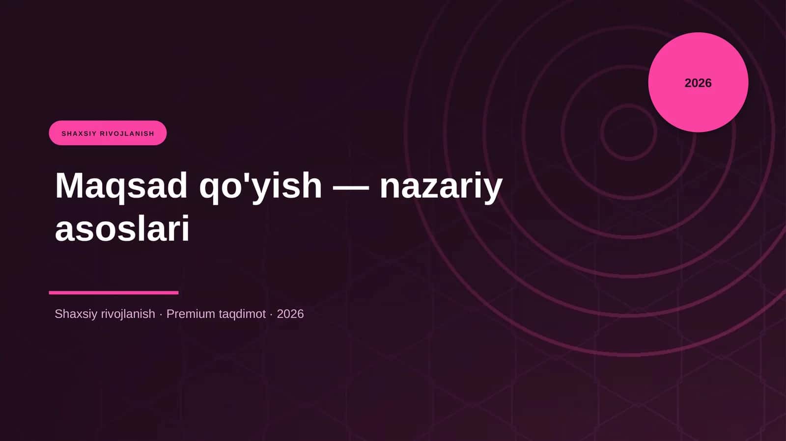 Maqsad qo'yish — nazariy asoslari