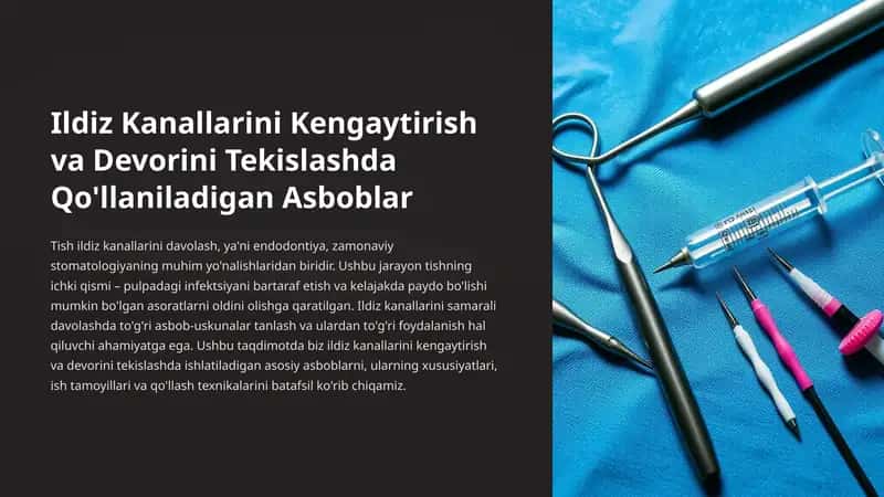 Ildiz Kanallarini Kengaytirish va Devorini Tekislashda Qo'llaniladigan Asboblar
