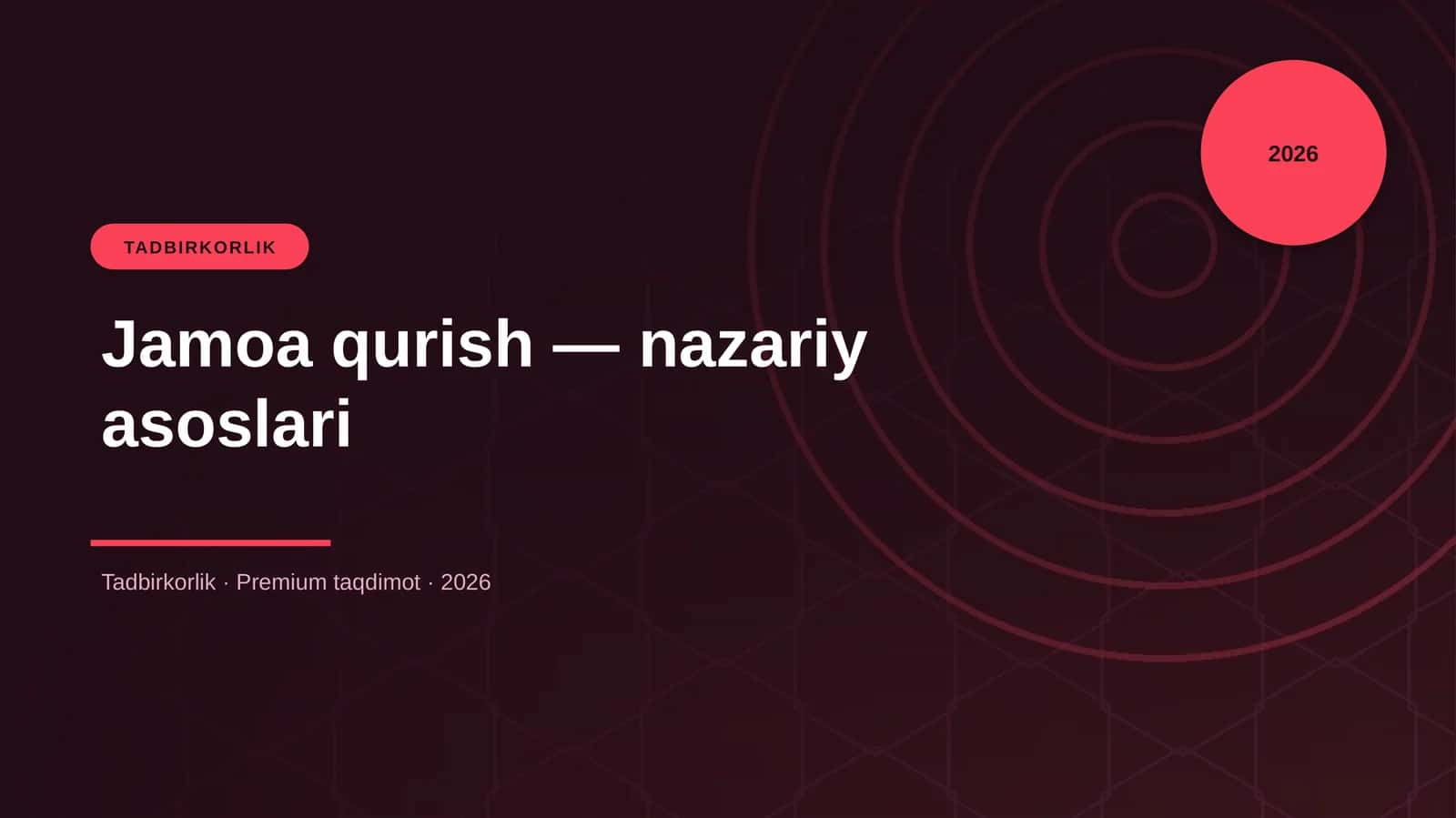 Jamoa qurish — nazariy asoslari