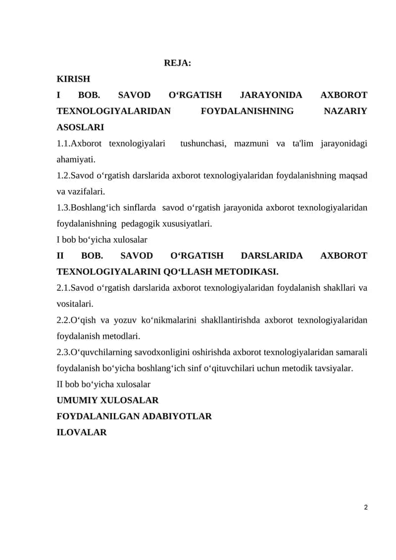 Savod Oʻrgatish jarayonida Axborot Texnologiyalaridan foydalanishning nazariy asoslari