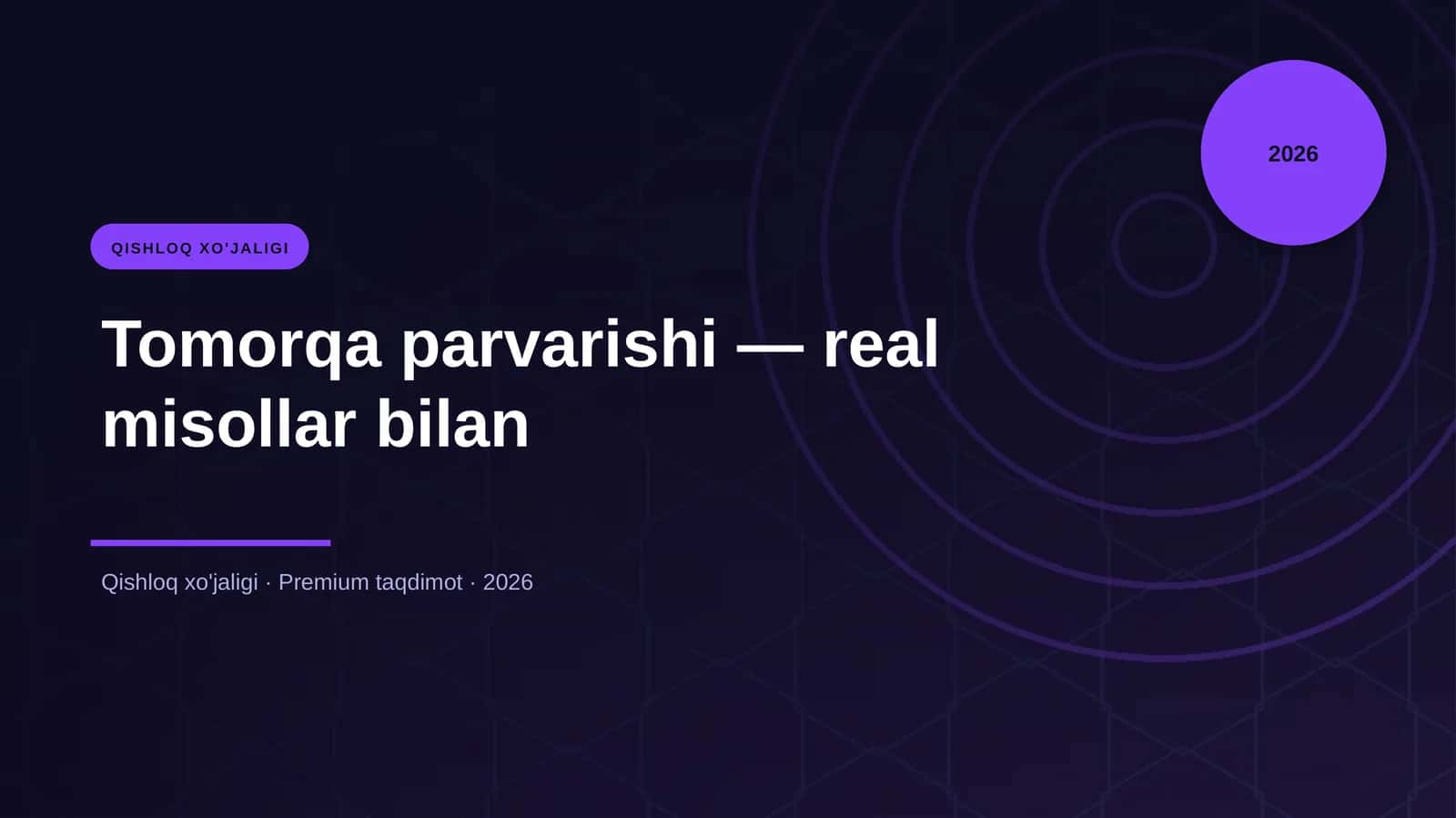 Tomorqa parvarishi — real misollar bilan