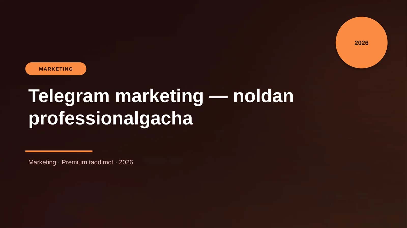 Telegram marketing — noldan professionalgacha