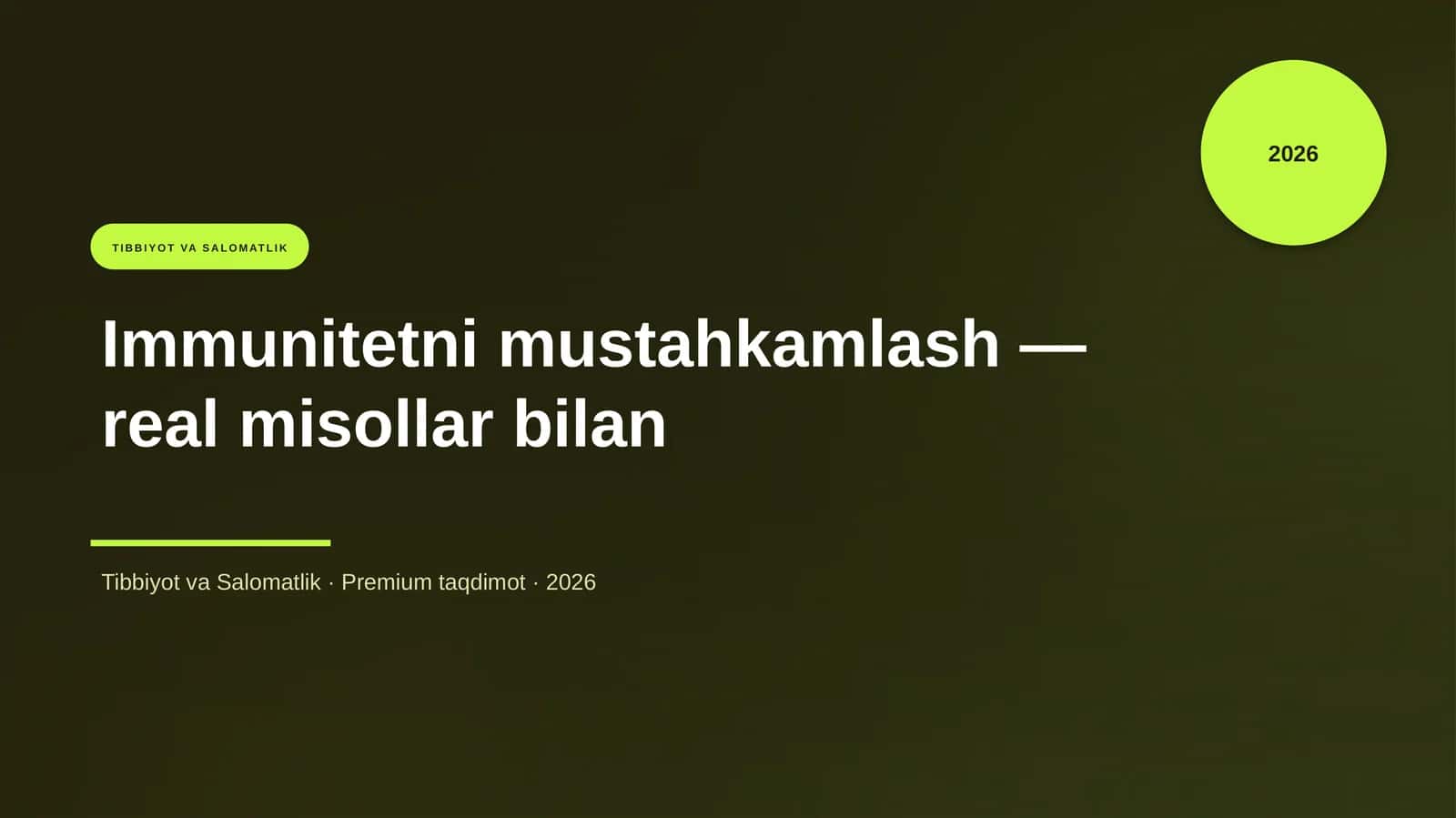 Immunitetni mustahkamlash — real misollar bilan