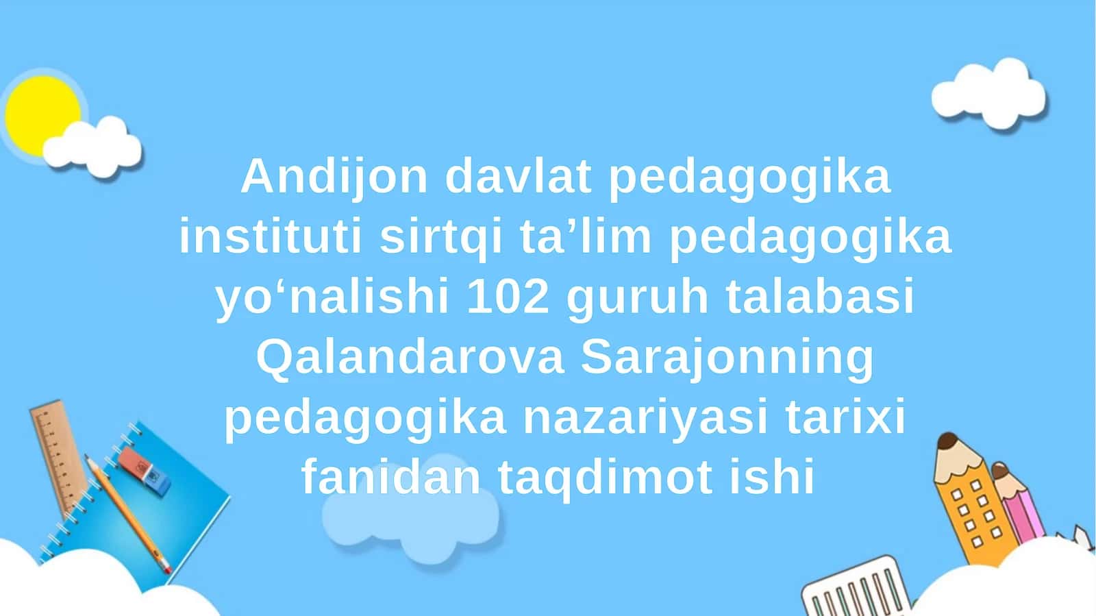 Yangi Oʻzbekiston Respublikasi rivojlanish jarayonida taʼlim tarbiya islohotlari Sh.Mirziyoyevning taʼlim tarbiyaga oid fikrlari