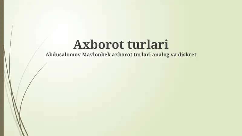 Axborot turlari