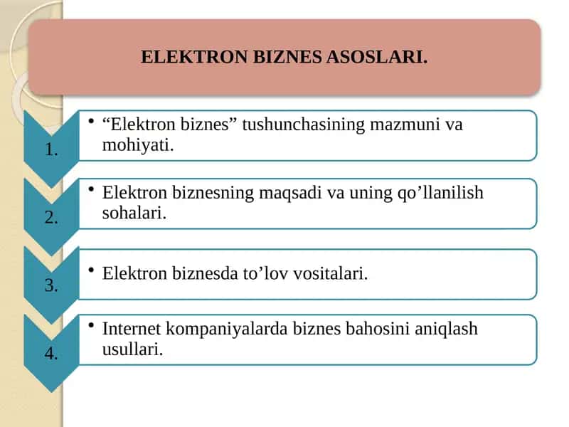 ELEKTRON BIZNES ASOSLARI
