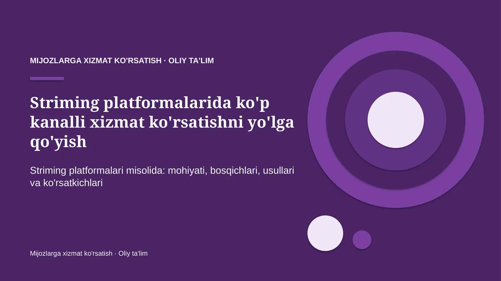 striming platformalarida ko'p kanalli xizmat ko'rsatishni yo'lga qo'yish 7955