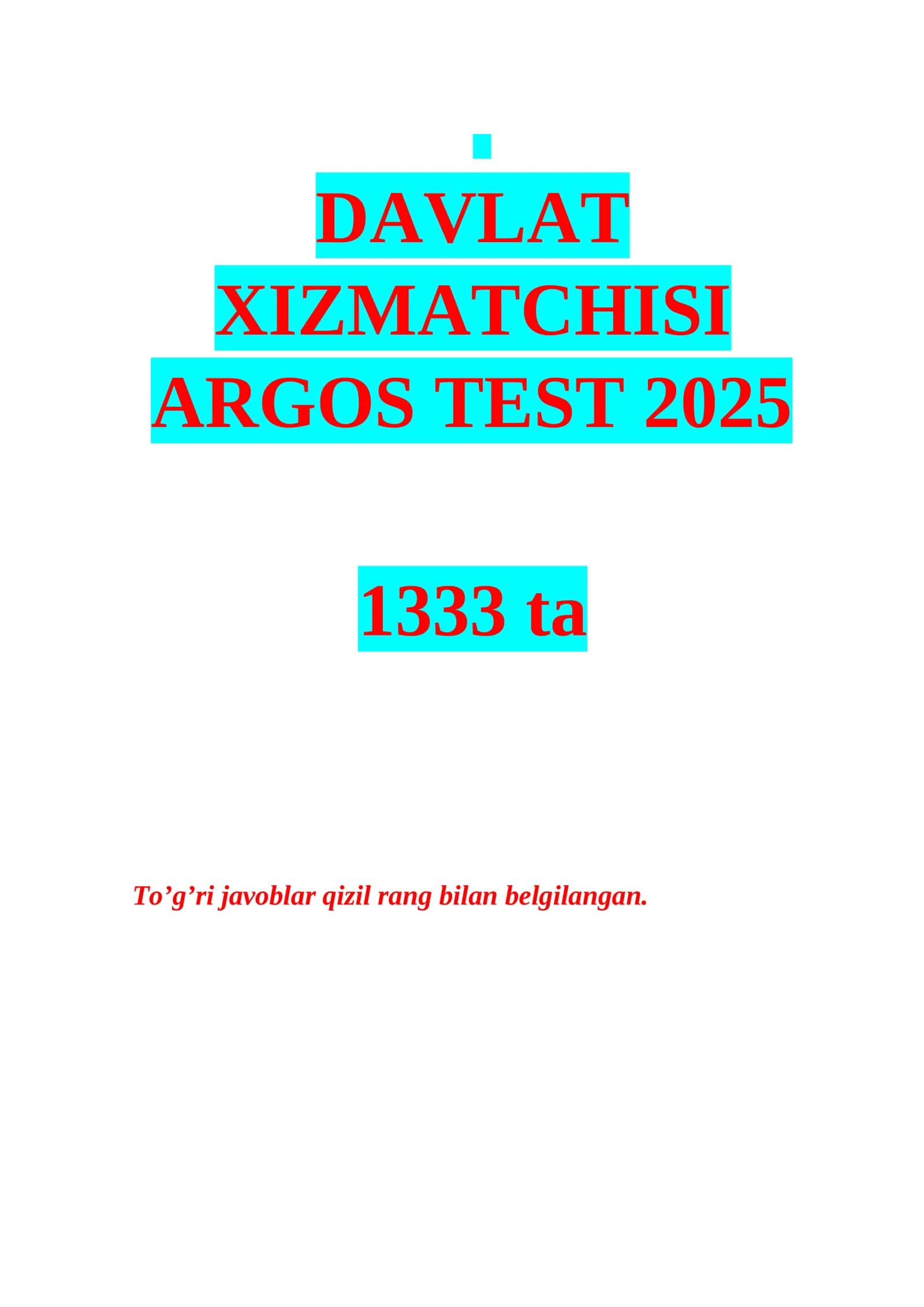 ARGOS TEST 2025