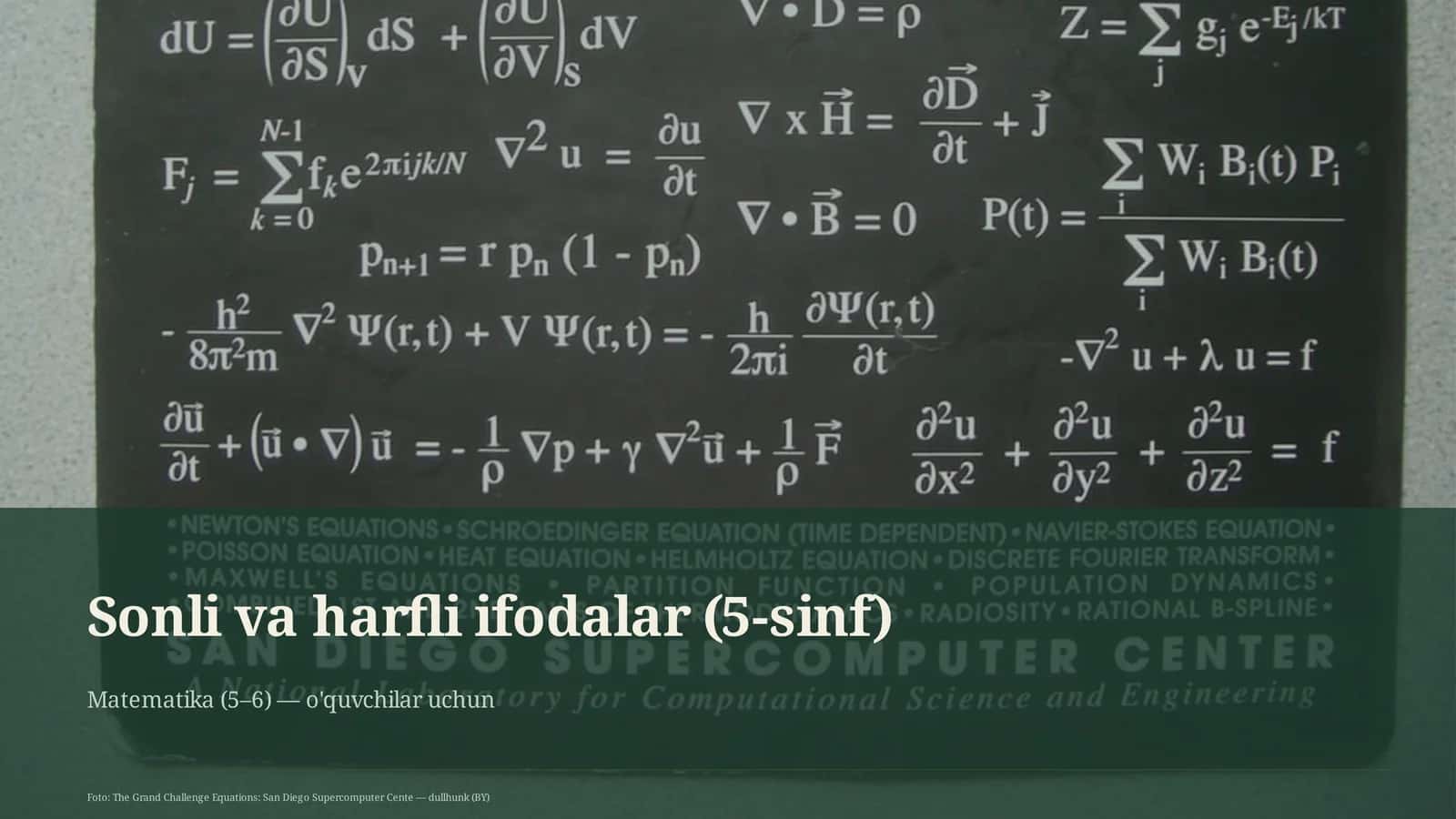 Sonli va harfli ifodalar (5-sinf)