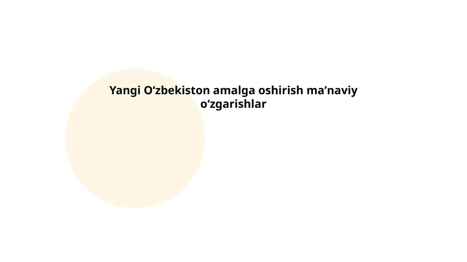 Yangi Oʻzbekiston amalga oshirish maʼnaviy oʻzgarishlar