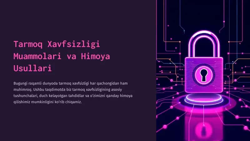 Tarmoq Xavfsizligi Muammolari va Himoya Usullari