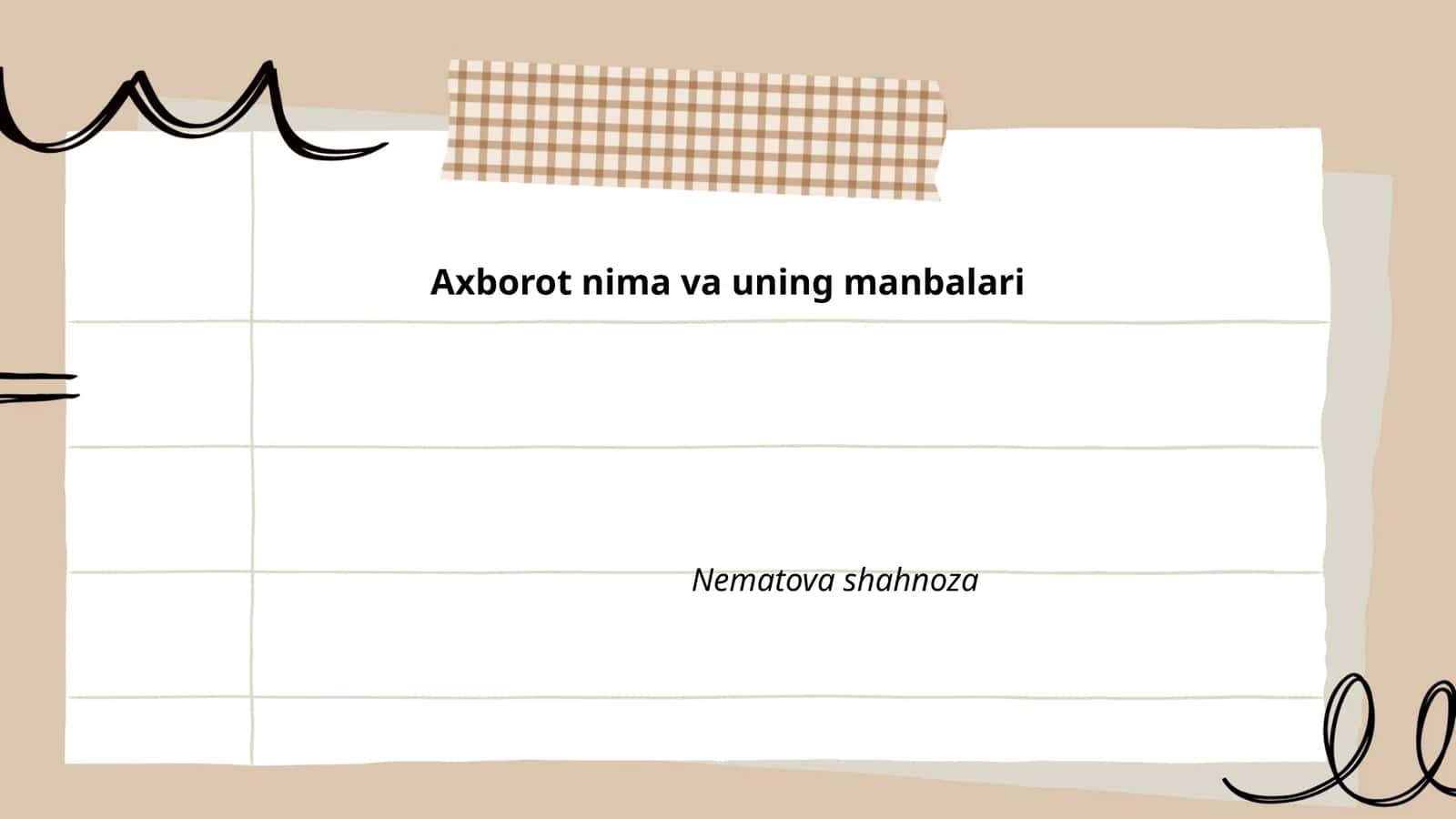 Axborot nima va uning manbalari
