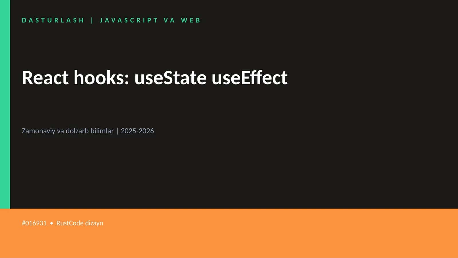 React hooks: useState useEffect