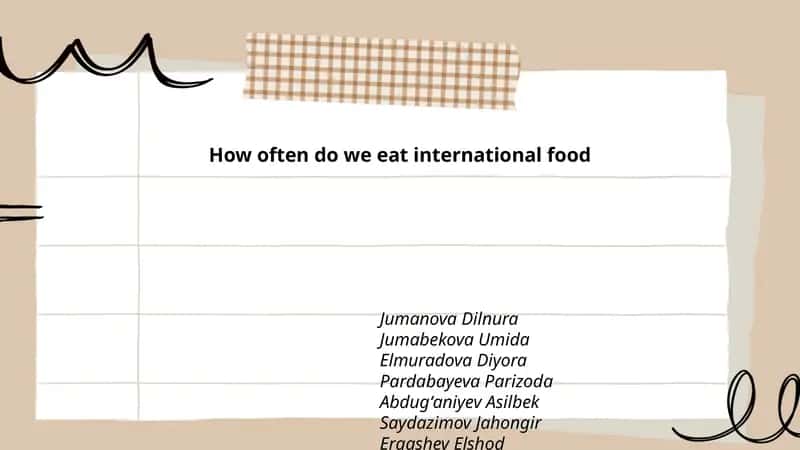 How often do we eat international food