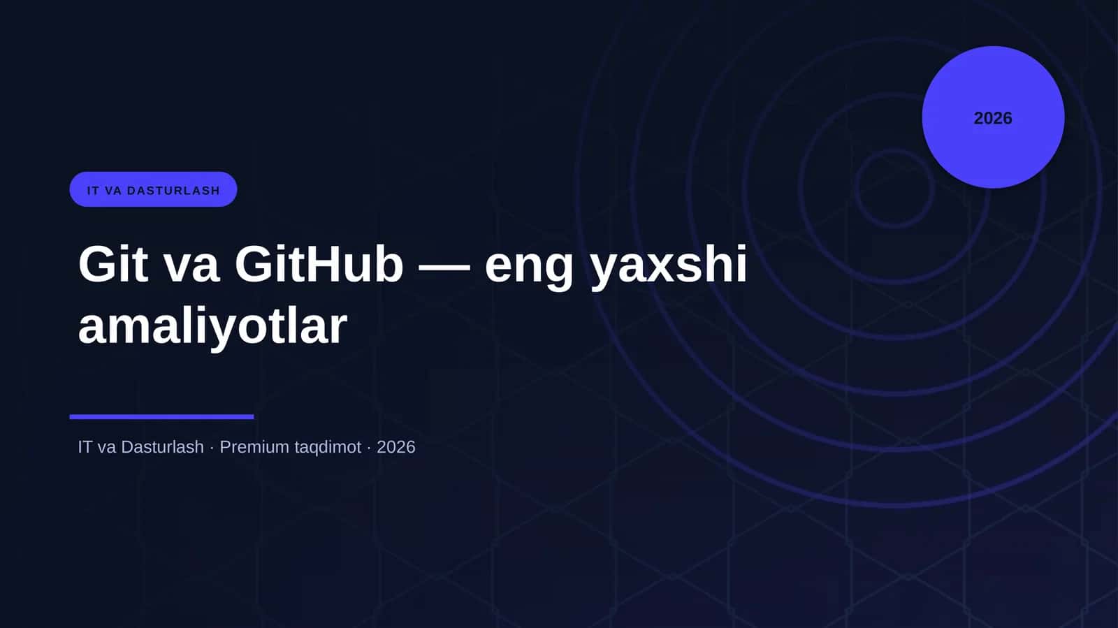 Git va GitHub — eng yaxshi amaliyotlar
