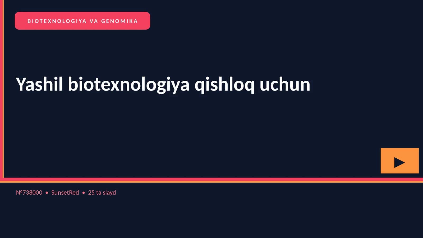 Yashil biotexnologiya qishloq uchun