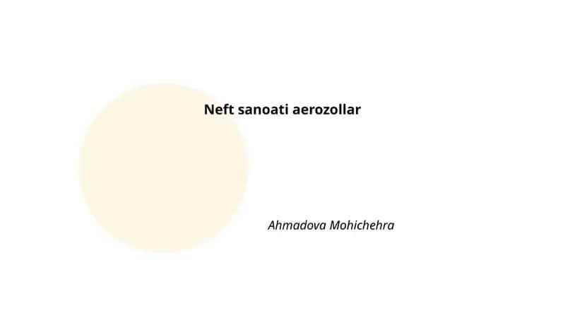 Neft sanoati aerozollar