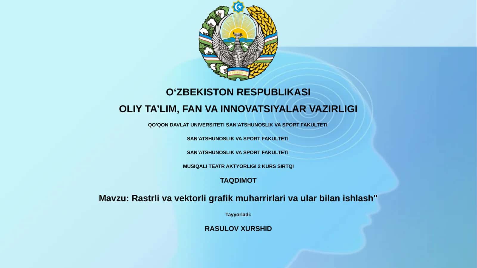 MUSIQALI TEATR AKTYORLIGI 2 KURS SIRTQI