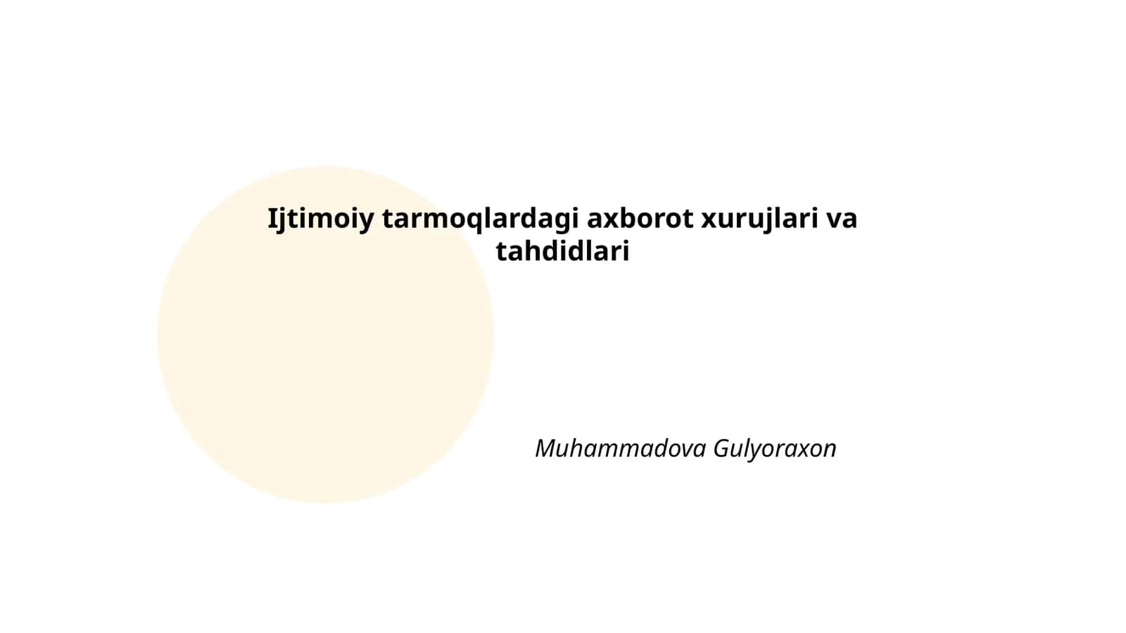 Axborot xurujlari va tahdidlari