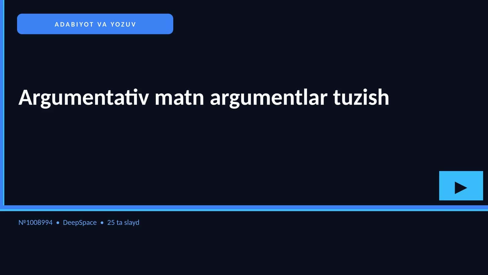 Argumentativ matn argumentlar tuzish